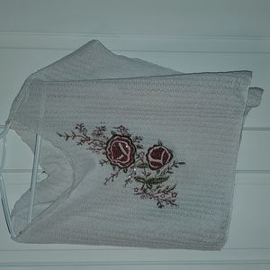 One shoulder floral and sequin embellished shaw